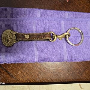 Brahmin Brown Leather Key Holder with Gold Accents